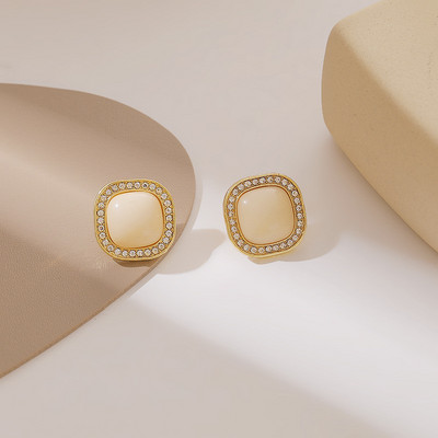 Dincior Exquisite Crystal, διαφανής γεωμετρία, σκουλαρίκια σταγόνας τετράγωνα σκουλαρίκια Ins Girl Νέο