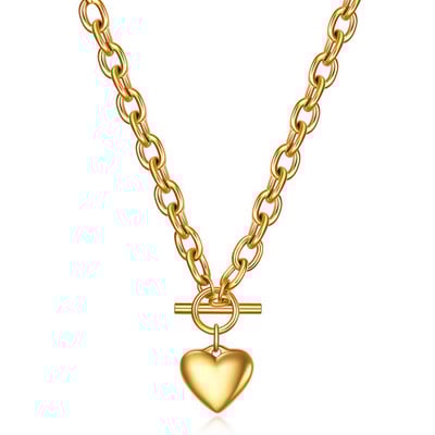 NIBASTAR szív ékszer készletek nyaklánc és karkötő nőknek, rozsdamentes acél divatos OT csatos kapcsolókészlet láncékszer 2021 új