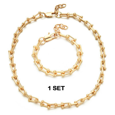 ZMZY Punk ékszer szett Aranyozott nyakláncok karkötők nőknek Férfi Statement gallér Choker nyaklánc lánc karkötő parti ajándék