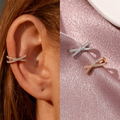 Punk Metal Zircon Ureche Manșetă Clip de ureche pentru femei Fără străpuns în formă de C Geometric Earcuff Ureche Wrap Clips de ureche Bijuterii