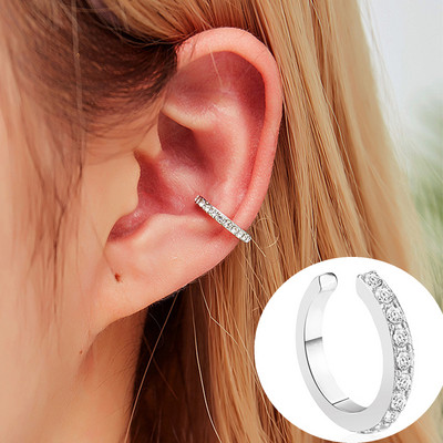 Punk Metal Zircon Ureche Manșetă Clip de ureche pentru femei Fără străpuns în formă de C Geometric Earcuff Ureche Wrap Clips de ureche Bijuterii