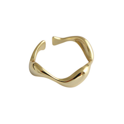 XIYANIKE Culoarea argintie Inele creative lucrate manual Val neregulat Bijuterii de logodna pentru femei Dimensiune 16,5 mm Ajustabil