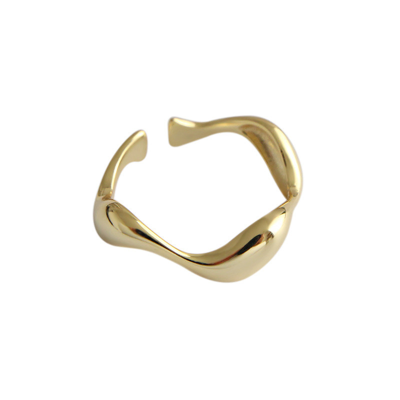 XIYANIKE Culoarea argintie Inele creative lucrate manual Val neregulat Bijuterii de logodna pentru femei Dimensiune 16,5 mm Ajustabil