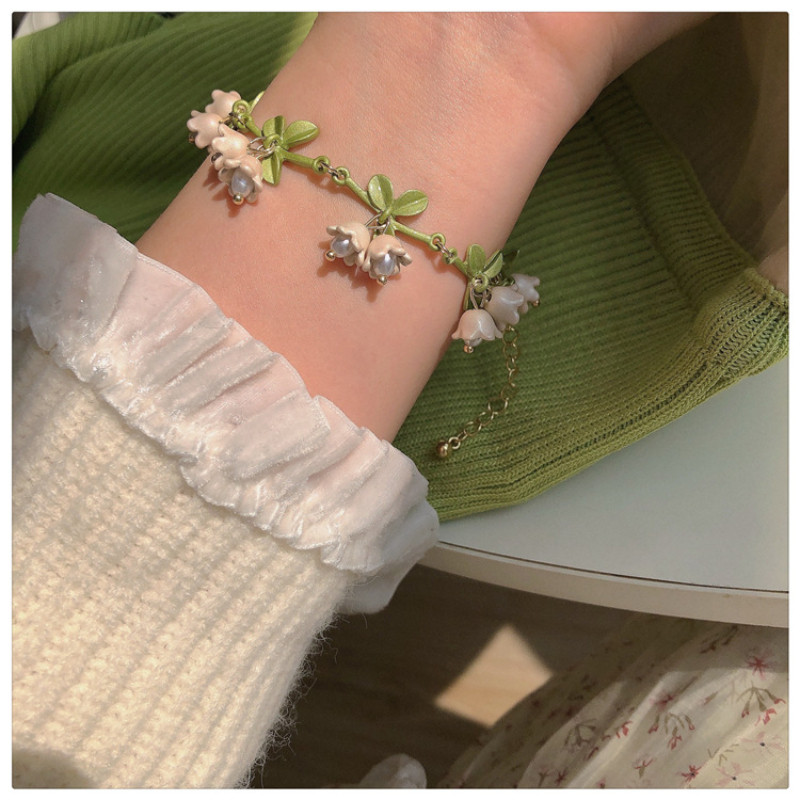 Bilandi 2022, noile tendințe de primăvară, seturi de bijuterii populare, oferta caldă, cercei cu flori, colier, brățară, Seria verde, accesorii de modă