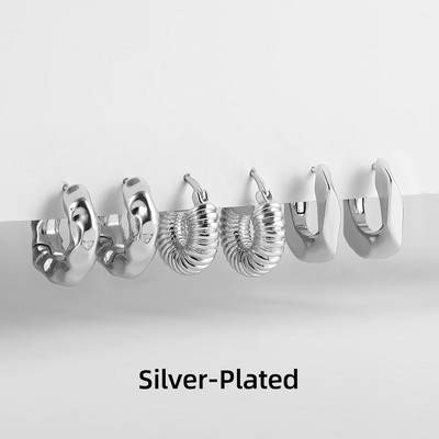 3 pár kreatív arany színű geometriai szabálytalan kalapált fülbevaló vintage csavart kubai lánc karika fülbevaló készlet női ékszerekhez