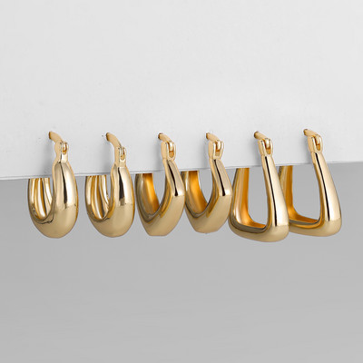 3 pár kreatív arany színű geometriai szabálytalan kalapált fülbevaló vintage csavart kubai lánc karika fülbevaló készlet női ékszerekhez