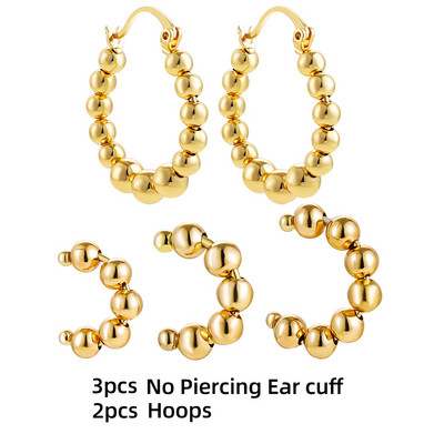 3 pár kreatív arany színű geometriai szabálytalan kalapált fülbevaló vintage csavart kubai lánc karika fülbevaló készlet női ékszerekhez