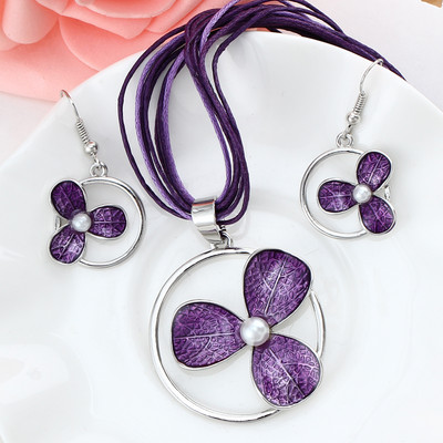 ZOSHI odinių virvių papuošalų rinkiniai moterims emalio laumžirgio pakabukų karolių auskarų rinkiniai Vestuvinių nuotakų papuošalų rinkiniai