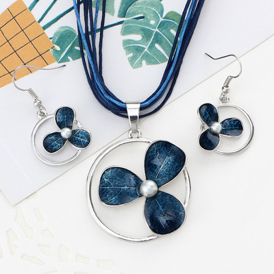 ZOSHI odinių virvių papuošalų rinkiniai moterims emalio laumžirgio pakabukų karolių auskarų rinkiniai Vestuvinių nuotakų papuošalų rinkiniai