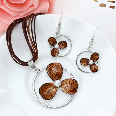 ZOSHI odinių virvių papuošalų rinkiniai moterims emalio laumžirgio pakabukų karolių auskarų rinkiniai Vestuvinių nuotakų papuošalų rinkiniai