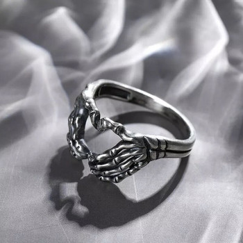 Винтидж призрачни пръстени за пръсти за жени, мъже, тийнейджъри, ретро, класически отворен край, регулируем Hell Ghost Claw, изявен пръстен, модни бижута