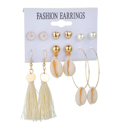 6 Pairs Punk Big Circle Hoop Σκουλαρίκια για κορίτσια Steampunk Ear Clip Πανκ Σκουλαρίκι Δαχτυλίδι στο αυτί Δώρο γαμήλιου κοσμήματος