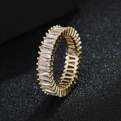 Luxus női fehér kristály kőgyűrű szabálytalan cirkónia jegygyűrűk nőknek Divatos geometrikus cirkon eljegyzési gyűrű