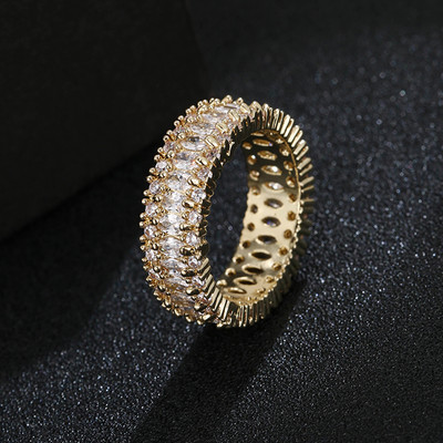 Luxus női fehér kristály kőgyűrű szabálytalan cirkónia jegygyűrűk nőknek Divatos geometrikus cirkon eljegyzési gyűrű