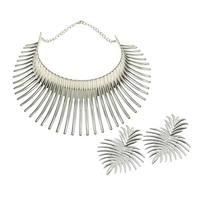 MANILAI Seturi de bijuterii africane pentru femei, de culoare aurie, set de coliere indiene cu cercei, bijuterii, cupluri din metal, choker punk