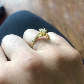Класически брачни пръстени за жени Forever Simple Six Claws Zirconia Fashion Solitaire Годежен брачен подарък Пръстен Бижута KCR033