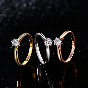 Κλασικές βέρες γάμου για γυναίκες Forever Simple Six Claws Zirconia Fashion Πασιέντζα Δαχτυλίδι γάμου αρραβώνων Κοσμήματα KCR033