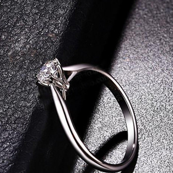 Класически брачни пръстени за жени Forever Simple Six Claws Zirconia Fashion Solitaire Годежен брачен подарък Пръстен Бижута KCR033