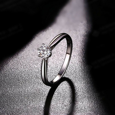 Класически брачни пръстени за жени Forever Simple Six Claws Zirconia Fashion Solitaire Годежен брачен подарък Пръстен Бижута KCR033