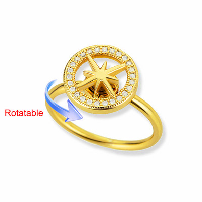Inele reglabile cu patru trifoi rotative pentru femei Verigh de nuntă din oțel inoxidabil Bijuterii estetice de modă feminină Cadou de Crăciun