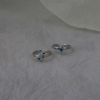 Ανώμαλα δαχτυλίδια σταυρού με αστέρι Opal Δαχτυλίδι από φυσική πέτρα για γυναίκες Ανδρικά δαχτυλίδια για ζευγάρια Moonstone Geometric Egirl Ring Unisex Jewelry