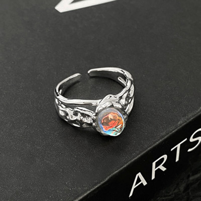 Új gyönyörű angyal démon szárny párok gyűrűk nőknek férfi bűbáj Holdkő ezüst színű nyitott gyűrű eljegyzési ígéret ékszerek