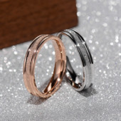 Rose Gold rozsdamentes acél matt ívelt nagy méretű acél gyűrű 6 mm széles, egyszerű geometriai típusú arany gyűrűk nőknek