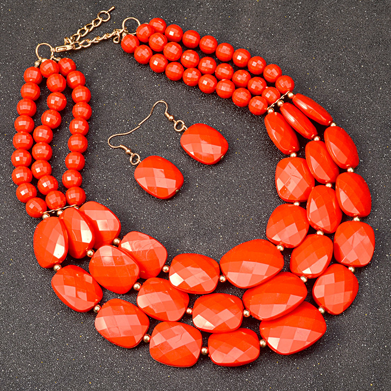 UDDEIN afrikai gyöngyökből készült ékszerkészletek többrétegű nigériai esküvői indiai ékszerkészletek luxus Statement Choker nyaklánc ékszer