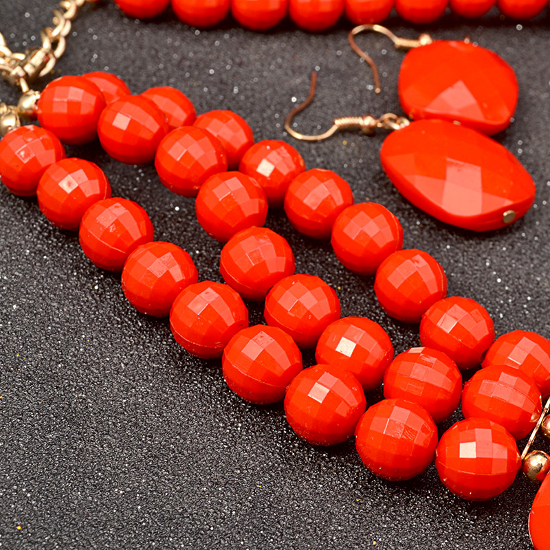 UDDEIN afrikai gyöngyökből készült ékszerkészletek többrétegű nigériai esküvői indiai ékszerkészletek luxus Statement Choker nyaklánc ékszer