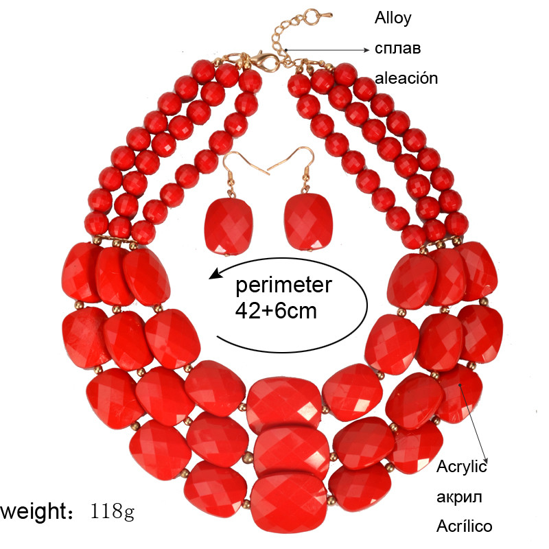 UDDEIN afrikai gyöngyökből készült ékszerkészletek többrétegű nigériai esküvői indiai ékszerkészletek luxus Statement Choker nyaklánc ékszer