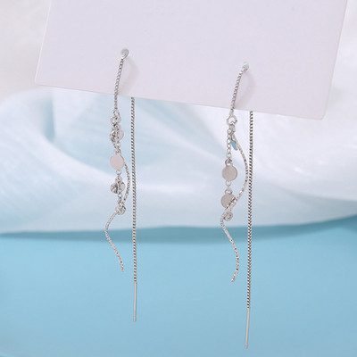 CIAXY ezüst színű, geometrikus rombuszos fülbevaló nőknek Temperamentum Bojt hosszú fülvonalú fülbevaló 2021 divatékszer ajándék