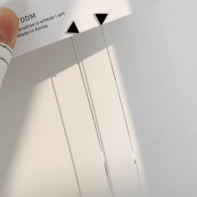 CIAXY ezüst színű, geometrikus rombuszos fülbevaló nőknek Temperamentum Bojt hosszú fülvonalú fülbevaló 2021 divatékszer ajándék