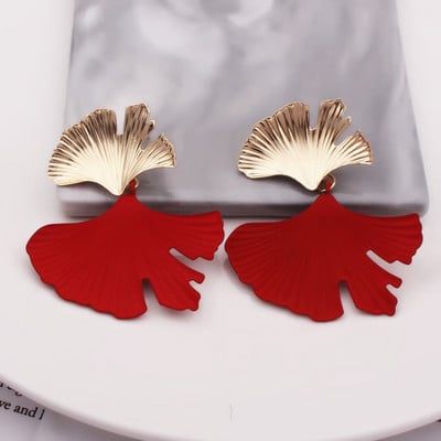Cercei boemi geometrici de culoare aurie Ginkgo biloba în formă de frunză pentru femei Cercei decorativi accesorii bijuterii punk
