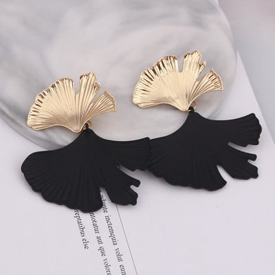 Cercei boemi geometrici de culoare aurie Ginkgo biloba în formă de frunză pentru femei Cercei decorativi accesorii bijuterii punk