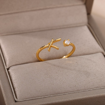 Изящни прости пръстени с начална буква за жени Подреждащи се имена Пръстен от неръждаема стомана Двойка Бижута на едро BFF Подарък за сестра