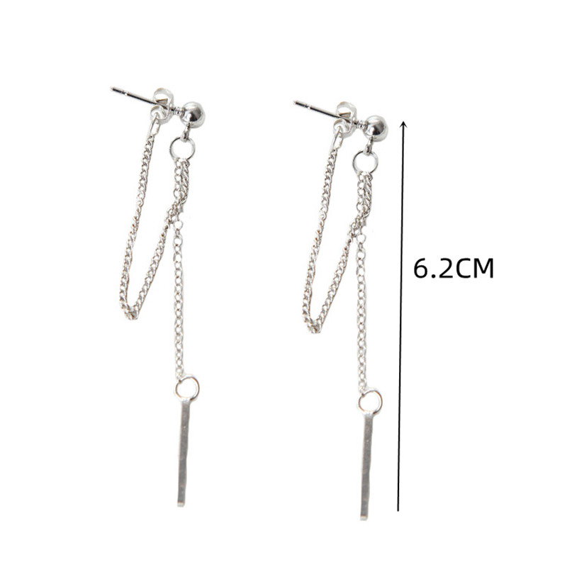 Korejski modni nakit Naušnice s resicama Retro duge naušnice s lančićem Metalne naušnice Veleprodaja Statement naušnice Brincos