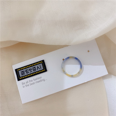 Új Korea Esztétikus Színes Gyanta Akril Gyűrűk Női Geometrikus Kerek Gyűrűk Lány Temperamentum Sokoldalú ékszer Ajándékok