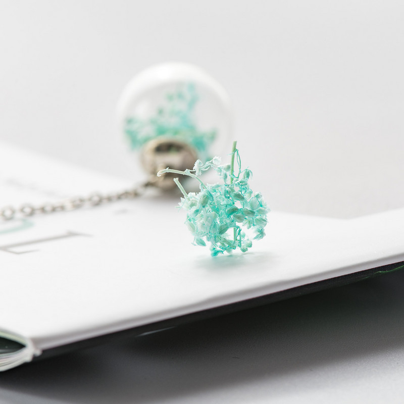 Virágos fülcsepp szárított virág, üveggolyós fülbevaló, fantázia barkács fülbevaló lógó fülbevaló nőknek #HZ229