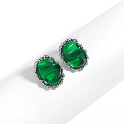 AENSOA nauji korėjiečių auskarai moterims žalios spalvos akrilo apvalūs kvadratiniai geometriniai kabantys auskarai Brincos 2021 m. mada