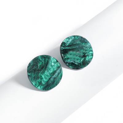 AENSOA nauji korėjiečių auskarai moterims žalios spalvos akrilo apvalūs kvadratiniai geometriniai kabantys auskarai Brincos 2021 m. mada