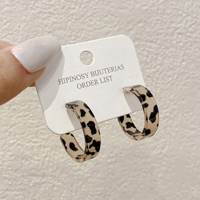 Noi cercei coreeani pentru femei, cercei cu cerc geometric leopard maro, epocă 2022, tendințe, bijuterii, cadouri creative