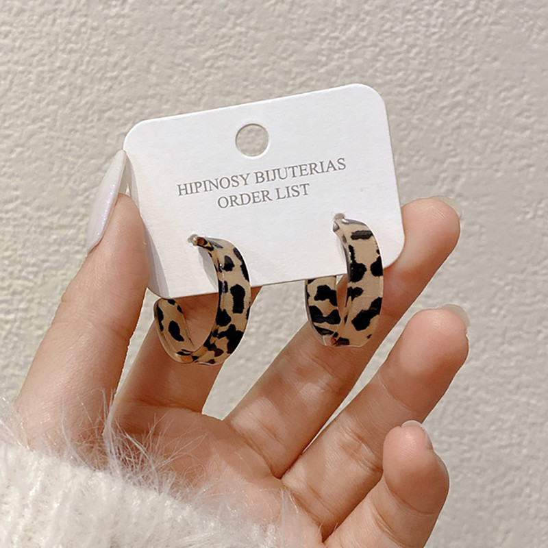 Noi cercei coreeani pentru femei, cercei cu cerc geometric leopard maro, epocă 2022, tendințe, bijuterii, cadouri creative