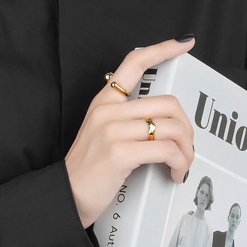LIVVY Сребърен цвят Прости неправилни геометрични гладки регулируеми пръстени за жени Нова мода Ръчно изработени парти бижута Подаръци