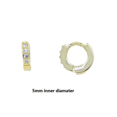 2023 m. Nauji minimalistiniai maži CZ žiediniai auskarai moterims Vyriški kubiniai cirkonio auskarai, paauksuoti mieli papuošalai, 5–13 mm