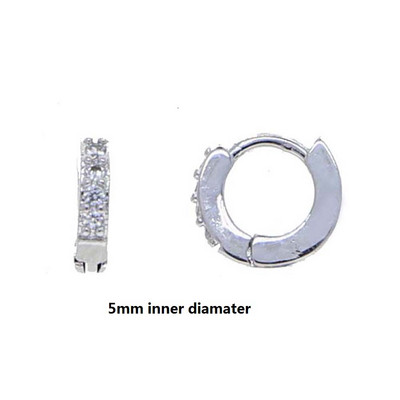 2023 m. Nauji minimalistiniai maži CZ žiediniai auskarai moterims Vyriški kubiniai cirkonio auskarai, paauksuoti mieli papuošalai, 5–13 mm