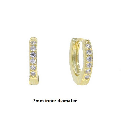 2023 m. Nauji minimalistiniai maži CZ žiediniai auskarai moterims Vyriški kubiniai cirkonio auskarai, paauksuoti mieli papuošalai, 5–13 mm