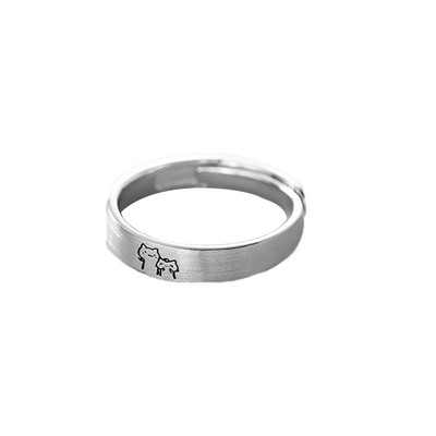 1Kačiuko poros žiedų pora Mielas, plonas katės atviras žiedas moterims Vyrams, reguliuojami pirštų žiedai, romantiški įsimylėjėlių jubiliejaus papuošalai