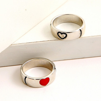 Обикновен пръстен за двойка Мъжки и дамски пръстени Комбинация Ins Wind Net Червен любовен пръстен за двойка Любовник Пръстени за подарък за мъже