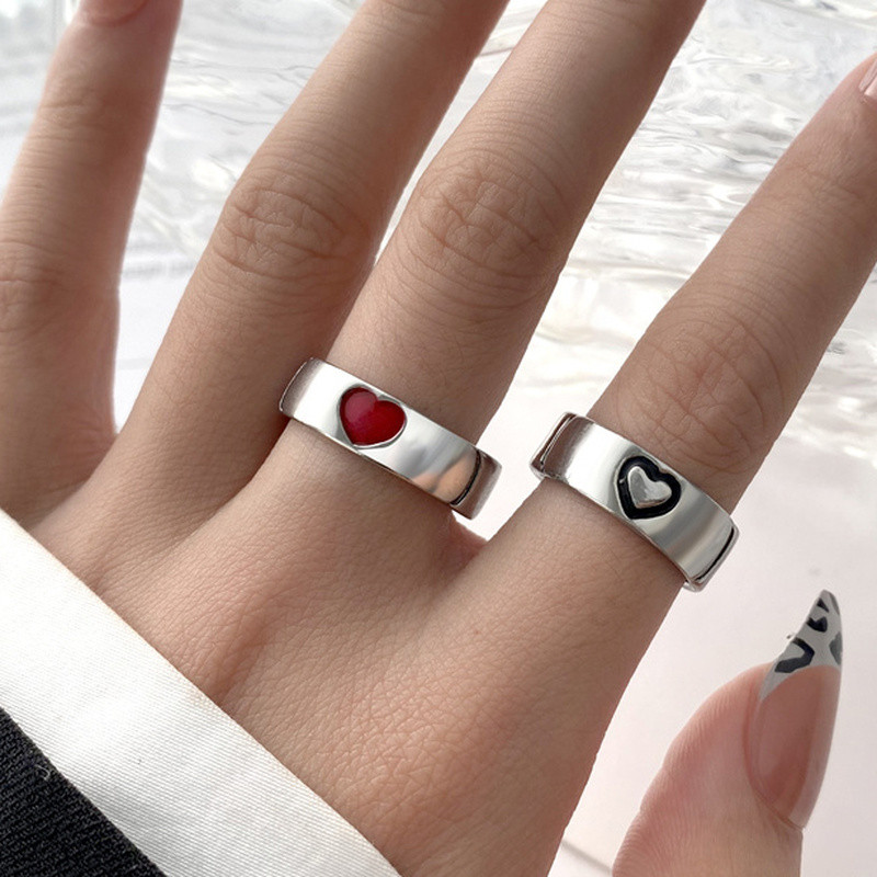 Egyszerű párgyűrűs férfi és női gyűrűk kombinációja Wind Net Red Love Couple Ring Lover ajándék gyűrűk férfiaknak