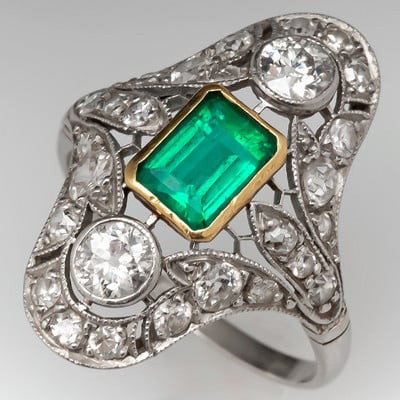 CAOSHI Inele de lux de damă pentru petrecere, verde strălucitor, cristal în formă de para, doamnă nobilă, accesorii în stil vintage, cadou superb